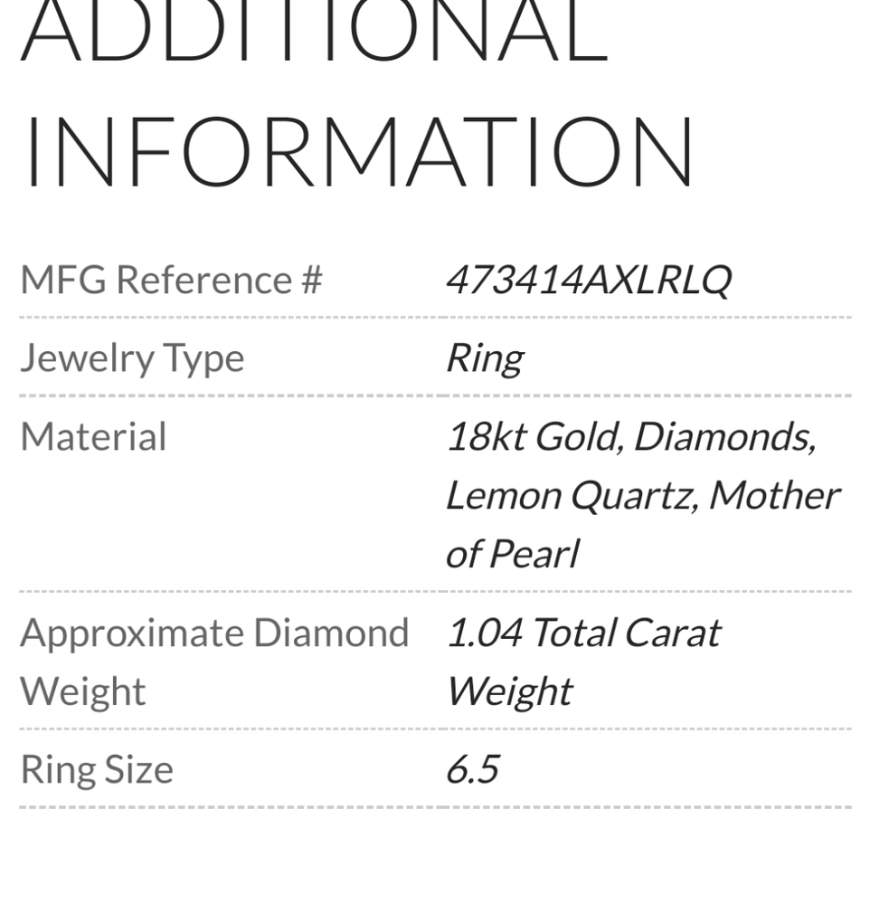 ROBERTO COIN Lemon Quartz Cocktail Ring - Picture 7 of 16